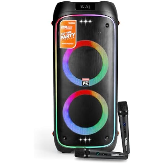 PLATINUM DK-65 DUO PARTY JUKEBOX & BUILT IN KARAOKE SPEAKER WITH 2 WIRELESS MICROPHONE HUGE SONG LIBRARY 20K ENGLISH & FILIPINO OPM TAGALOG KARAOKE SONGS INSIDE - Image 1